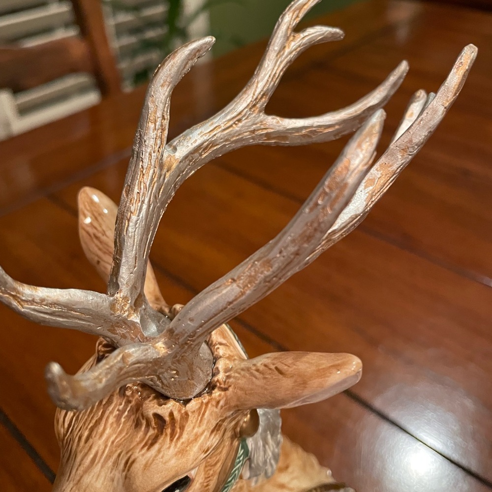 Fitz and Floyd Santa deer lidded trinket box from Georgian collection - Picture 8 of 17